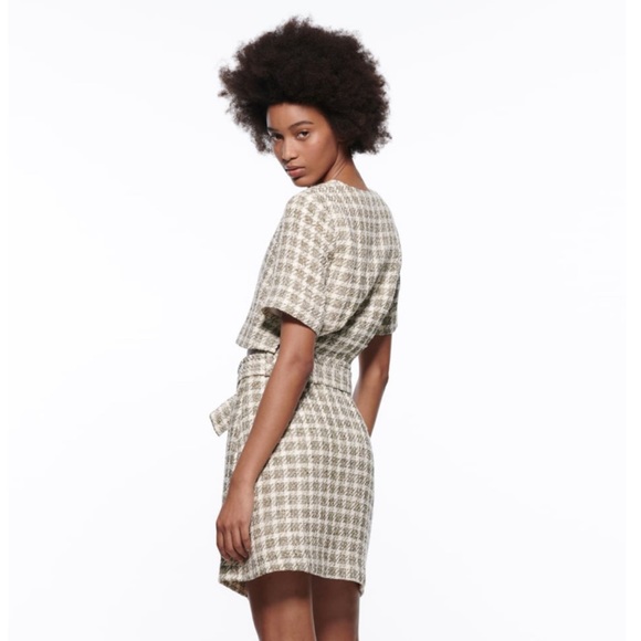 ZARA CUT OUT PLAID DRESS - Picture 3 of 15